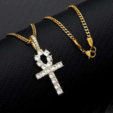 Zircon Jewelry - Ankh Cross Platinum Color