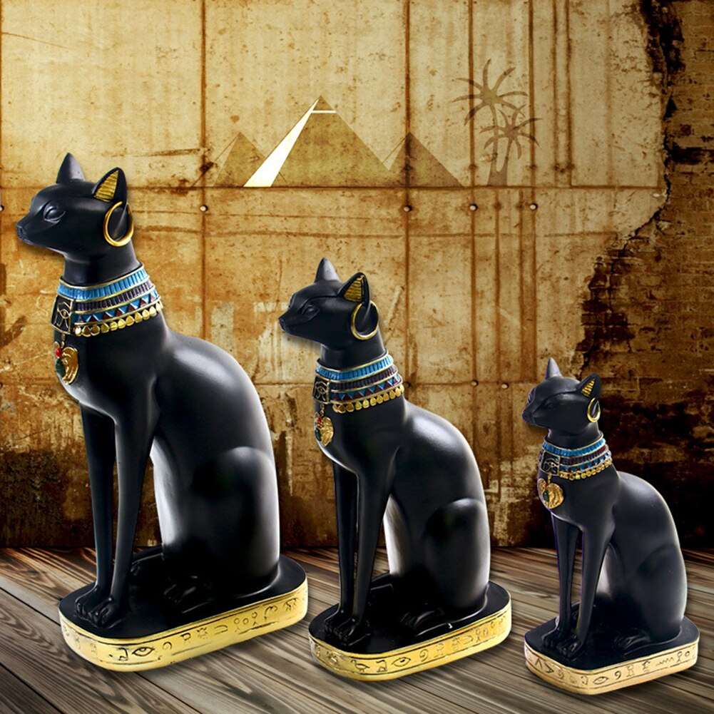 Egyptian Bastet Cat Statue ancient Egypt Goddess Gold Cat