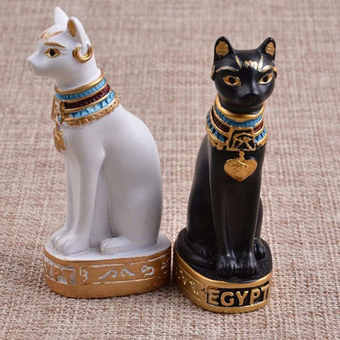 Egyptian Cat Statue - Black and White