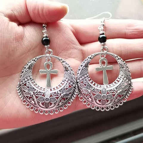 Mandala Earrings silver---A1