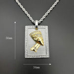 Diamond Nefertiti Necklace - Gold & Silver