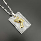 Diamond Nefertiti Necklace - Gold & Silver Platinum Color