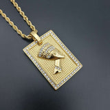 Diamond Nefertiti Necklace - Gold & Silver Gold Color