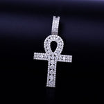 Ankh Cross Necklace silver-white color
