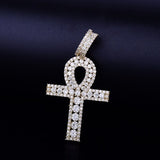 Ankh Cross Necklace gold-white color