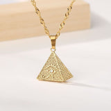 Gold Pyramid Pendant - Eye of Horus